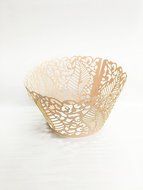 HUAL Cupcake Wrappers 50 Filigree Artistic Bake Cake Paper Cups Large leaves Lace Laser Cut Liner Baking Cup Muffin... N9