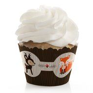 Woodland Creatures - Baby Shower or Birthday Party Cupcake Wrappers - Set of 12 N2