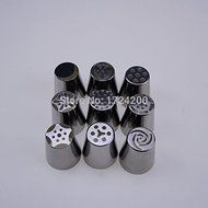 TecGeo(TM) 9PC/set Russian Tulip Icing Piping Nozzles Cake Decorating Tools Cupcake Decorator Tips Pastry Bag...