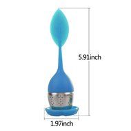 Tea Infuser Leaf Strainer Food Grade Silicone Bag Filter Diffuser With Stainless Steel Ball for Herbal Loose-Blue N13