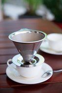 Blissful Sips Pour Over Coffee Filter (Single Cup) &ndash; Stainless Steel Fine Mesh Strainer for Fresh Brewed Coffee... N7