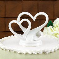 Hortense B. Hewitt Wedding Accessories, Cake Top, Contemporary Double Heart, 4-Inches Tall x 5-Inches Wide N5