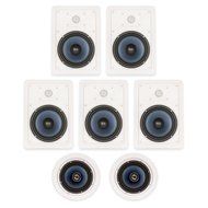 Blue Octave LH-627 In Wall and In Ceiling 6.5" Speakers Home Theater Surround Sound 7 Speaker Set