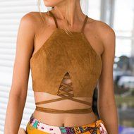Bra Top ，Beautyvan Comfortable Women Tank Tops Bustier Bra Vest Crop Top Shirt Blouse Cami (L, Brown) N6