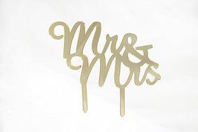 Elegant Gold Mr and Mrs Cake Topper - Luxury Wedding Cake Toppers - Finish Off Your Wedding Cake in Chic Style... N7