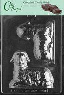 Cybrtrayd E454 3D Lamb Chocolate/Candy Mold with Exclusive Cybrtrayd Copyrighted Chocolate Molding Instructions