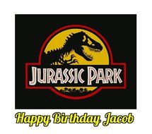 Jurassic Park Dinosaur Jurassic World Edible Image Photo Sugar Frosting Icing Cake Topper Sheet Personalized Custom...