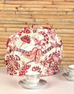 White Tea Cosy Cotton 15x11 Tea Cozy Hand Block Printed Floral By Rajrang N2