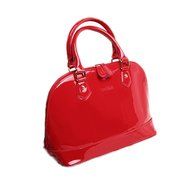 Ablevel Cell Phone Pocket Zipper PU Female Glossy Handbag Shoulder Diagonal Ms. Bag (Red) N5