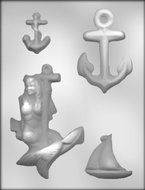 CK Products 5-5/8-Inch Mermaid with Anchors Chocolate Mold