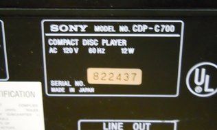 Sony CDP-C700 5 Disc CD Compact Disc Changer N4