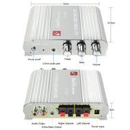 ELEGIANT 200W 12V Mini Hi-Fi Amplifier Booster Radio MP3 Stereo for Car Motorcycle Home with Power Adapter N13