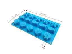 Yunko 15 Cavity Ice Tray Starfish Shell Fish Silicone Mold Style Ice Mold Chocolate Pudding Candy Mold N2