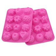 Zicome Set of 2 Flowers Silicone Non Stick Cake Bread Mold Chocolate Jelly Candy Baking Mould N3