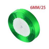 25 yards/roll 6mm Single Face Satin Ribbon Decor Gift Packing Christmas Ribbons-Dark Green N31