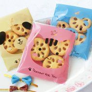 Yunko 300pcs Lovely Animals Puppy Cat &amp; Bear Paw Self-adhesive Candy Cookie Bags for Wedding Birthday Party Gift...