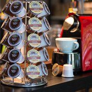 K Cup Holder, 35 Pod Capacity K-Cup Coffee Pod Storage Carousel Holder Spin Rack Coffee Pod Holder Chrome/Silver N6