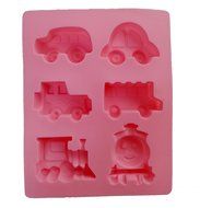 Yunko 6 Cavity Thomas Train and Cute Car Cake Pan Baking Silicone Dessert Chocolate Mold Cookie Mold Pudding Jelly...