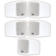 Acoustic Audio AA321W Mountable Indoor Speakers 1000 Watts White Bookshelf 5 Piece Set AA321W-5S