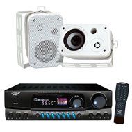 Pyle Stereo Receiver with Waterproof Speaker Package - PT260A 200 Watts Digital AM/FM Stereo Receiver Amplifier...