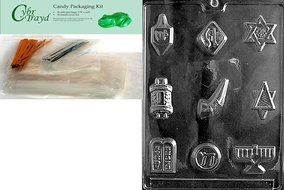 Cybrtrayd R006 Jewish Assortment Chocolate Candy Mold with Exclusive Cybrtrayd Copyrighted Chocolate Molding Instructions... N5