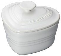 Le Creuset Stoneware Heart Ramekin with Cover, White