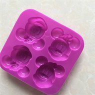 Longzang 4 Cavity Cartoon Silicone Mold for Cake Chocolate Soap Ice Tray Muffin, Panna Cotta, Pudding, Jello Shot N2