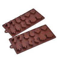 Mudder 2 Pack Silicone Christmas Chocolate Molds, Cake Candy Jelly Ice Tray Mould, Coffee N7