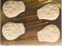 Dia De Las Muertos Decorated Sugar Skull Lollipop H168 Halloween Chocolate Candy Mold