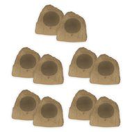 Theater Solutions 10R8S Outdoor Sandstone 8" Rock 10 Speaker Set for Deck Pool Spa Yard Garden