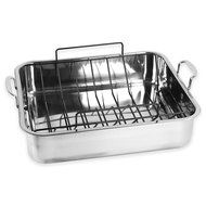 Oneida 18/10 Stainless Steel 15.7-inch 13.5-inch Roaster with Non-Stick U-rack