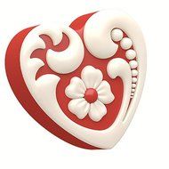 SpinningLeaf Floral Heart Sandwich Cookie Mold N3