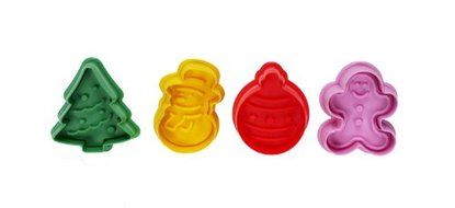 NY CAKE Christmas Plunger and Cutter, Set of 4