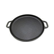 Cast Iron Pizza Pan 14" inch By Iron World, Hand Made, Black, Pre Seasoned, Free Gift Chef Glove and BBQ Recipes... N2