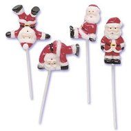 12 ~ Tumbling Santas (6 Styles) Picks ~ Designer Cake/Cupcake Topper ~ New!!!!!