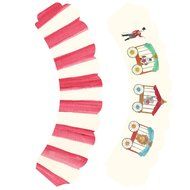 Circus Cupcake Wrappers, Carnival Theme Decorations, Confetti Couture Party Supplies, 36 Wraps N9