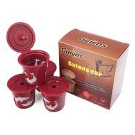 Gutens Reusable Coffee Filter Coffee Cup for All Keurig 1.0 Series - 4 pcs (1.0 Model, Red) N13
