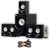 Acoustic Audio AA5171 Home Theater 5.1 Bluetooth Speaker System with FM and 2 Extension Cables