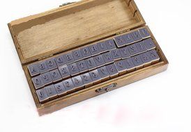 1sets/lot Capital Letter Antique Retro Vintage Wooden Box Alphabet Stamp (1sets) N4