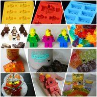 Americas Best Buys 8-Pack Silicone Candy Molds and Ice Mold for Lego Lovers with Recipe eBook N4
