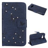 Galaxy Core Prime Wallet Case,PHEZEN Serect Garden Butterfly Flower Inlaid Shiny Glitter Diamond Pu Leather Flip... N17