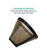 2 Cuisinart GTF-4 GTF4 Gold Tone Washable &amp; Reusable Coffee Filter for Cuisinart 4-Cup Coffeemakers, Designed... N4