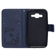 Galaxy Core Prime Wallet Case,PHEZEN Serect Garden Butterfly Flower Inlaid Shiny Glitter Diamond Pu Leather Flip... N20
