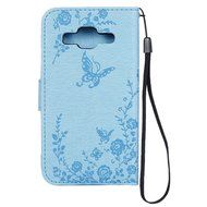 Galaxy Core Prime Wallet Case,PHEZEN Serect Garden Butterfly Flower Inlaid Shiny Glitter Diamond Pu Leather Flip... N21