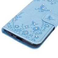 Galaxy Core Prime Wallet Case,PHEZEN Serect Garden Butterfly Flower Inlaid Shiny Glitter Diamond Pu Leather Flip... N23