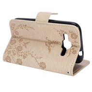 Galaxy Core Prime Wallet Case,PHEZEN Serect Garden Butterfly Flower Inlaid Shiny Glitter Diamond Pu Leather Flip... N24