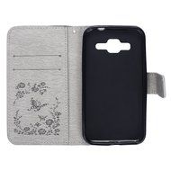 Galaxy Core Prime Wallet Case,PHEZEN Serect Garden Butterfly Flower Inlaid Shiny Glitter Diamond Pu Leather Flip... N25