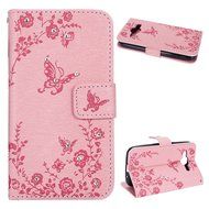 Galaxy Core Prime Wallet Case,PHEZEN Serect Garden Butterfly Flower Inlaid Shiny Glitter Diamond Pu Leather Flip... N26