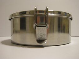 1 Quart Round Flan Pan with Straight Sides 6 Inches Diameter Stainless Steel with Locking Top