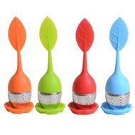 chichic Silicone Loose Tea Infuser Set, Cute Strainer, Steeper with Drip Tray, Best for Leaf or Herbal Tea, Green... N3
